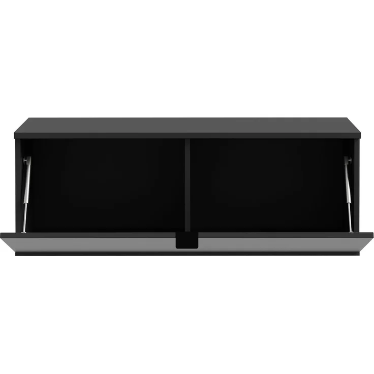 Lowboard >LIBERTAD< Hängeschrank, Schwarz Glanz / Schwarz - 99,5x37,5x34,8cm (BxHxT) – Bild 3