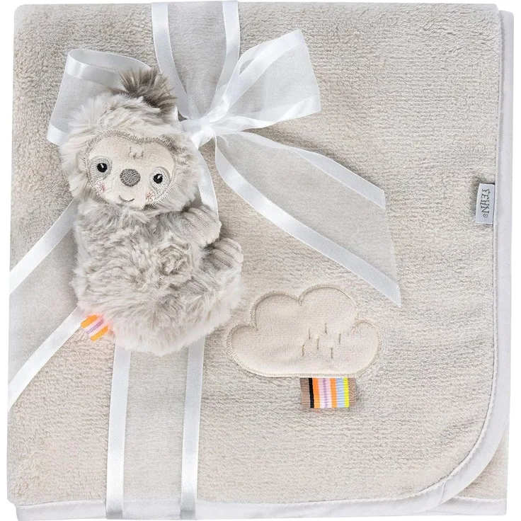 Fehn Kuscheldecke Faultier - 75 x 100 cm Grau
