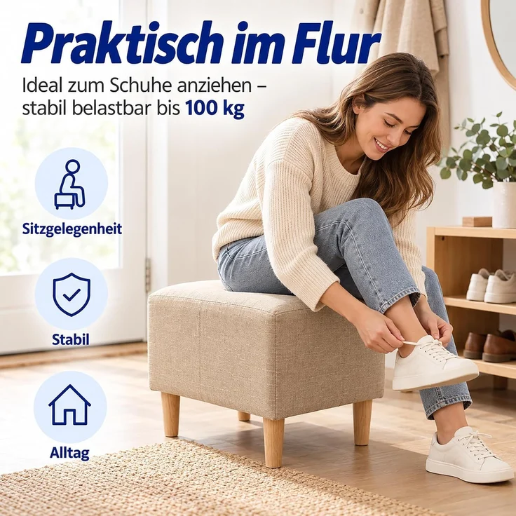 Relaxdays Fußhocker gepolstert – Bild 5