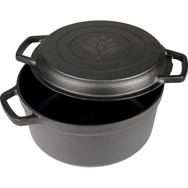 Browin 330527 Gusseisentopf mit Pfanne, 3,5 L / Schmortopf mit Grillpfanne – Bild 2