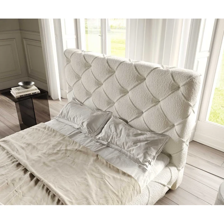 Polsterbettgestell Nayara 140x200 cm Bouclé Creme-Weiß – Bild 5
