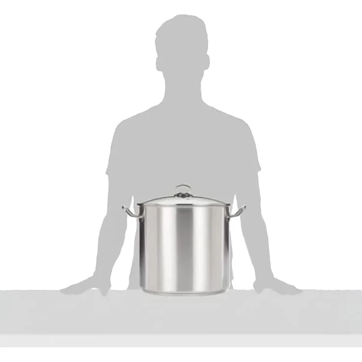 GSW 643474 Profi Jumbotopf mit Glasdeckel 30x28 cm / ca. 20,0 Liter, Edelstahl, Silber, 30 cm , 1er Pack – Bild 6