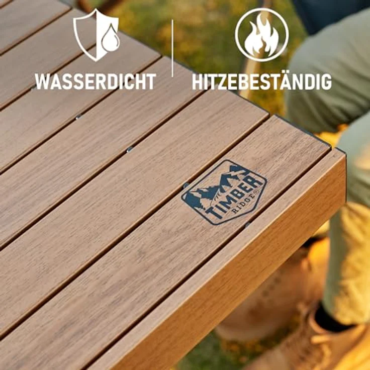 TIMBER RIDGE Campingtisch Klappbar 125x80cm Höhenverstellbar XXL Klapptisch Camping Multifunktional Gartentisch tragbarer Falttisch groß 6 Personen für Outdoor Picknick Kochen Garten Wandern Reisen – Bild 5