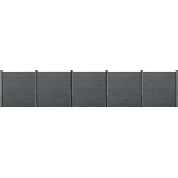 Gartenzaun Getafe WPC mit Pfosten 183x879 cm Grau neu. holz – Bild 1