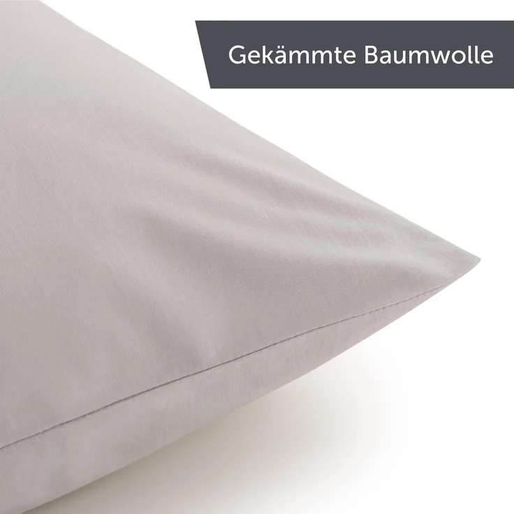 Blumtal Kissenbezug 60x60 cm (2er Set Kissenbezüge) - Hellgrau - 100% Baumwoll-Jersey, Oeko-Tex Zertifiziert, Kissenbezüge 60x60 - Jersey Kissenhülle für Deko-Kissen 60x60 mit Reißverschluss – Bild 7