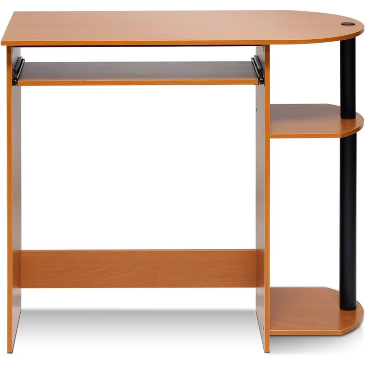 Furinno Simplistic 80 cm breiter Gaming-Schreibtisch, Kirschrot | Computertisch mit abgerundeten Kanten, Schreibtisch für Homeoffice, Schlafzimmer