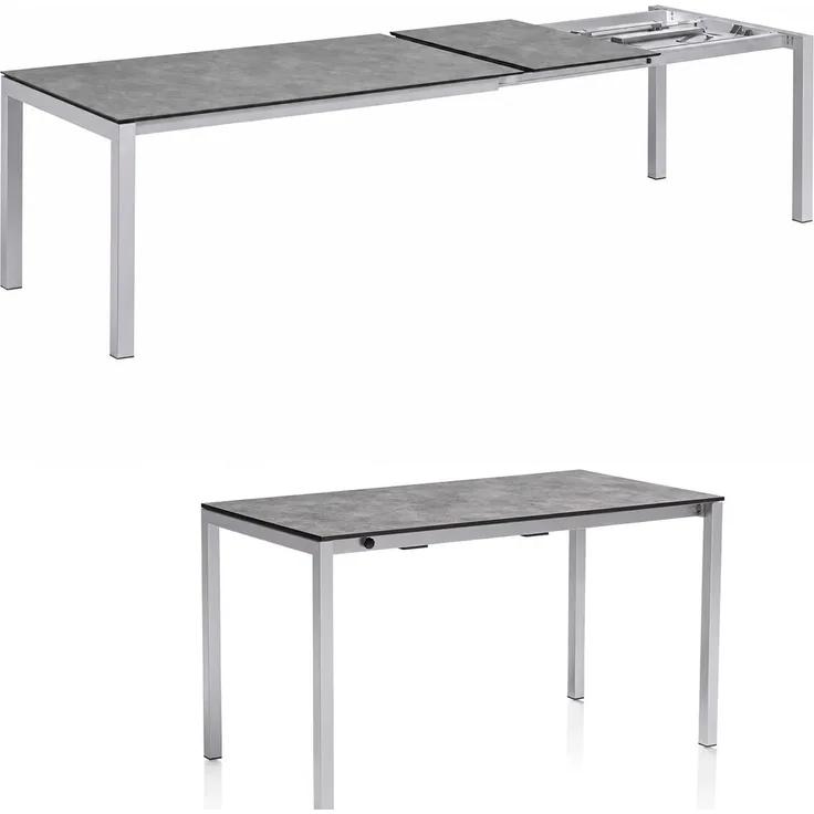 Kettler CUBIC HPL Ausziehtisch 280/220/160 x 95 cm silber Butterfly