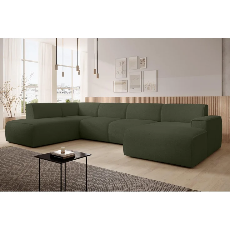 AX LIVING XXL Sofa U Form Didim Grün 378cm breit modern & großzügig L – Bild 1