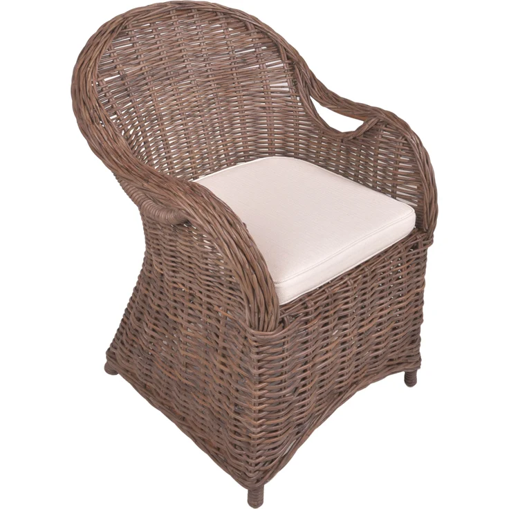 Gartenstuhl BASEL - Rattan, Braun | Relaxsessel Wetterfest Gartenstühle Outdoor – Bild 2