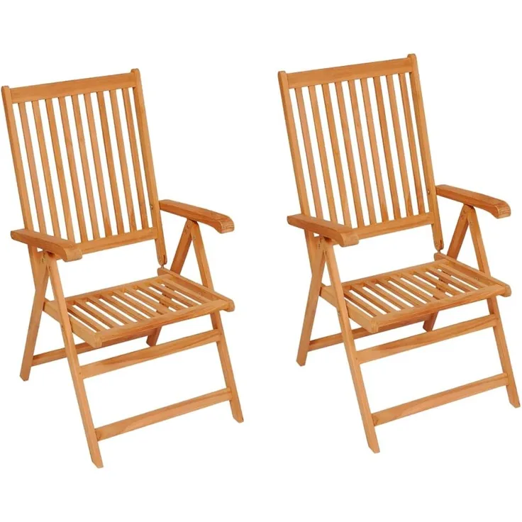 vidaXL Gartenstühle 2 Stk. mit Taupe Kissen Massivholz Teak 3062384