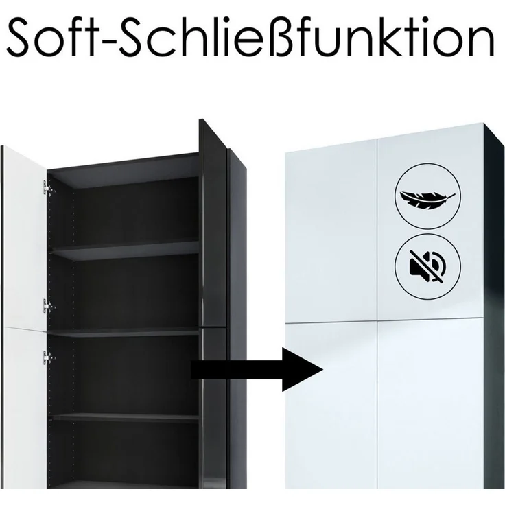InnoFurn Aktenschrank Elona M1 Büroschrank (Aufbewahrungschrank, Schrank für Büro, Home Office (82 x 184 x 37 cm) Aufbewahrungschrank mit Soft-Close & Push-to-Open – Bild 4
