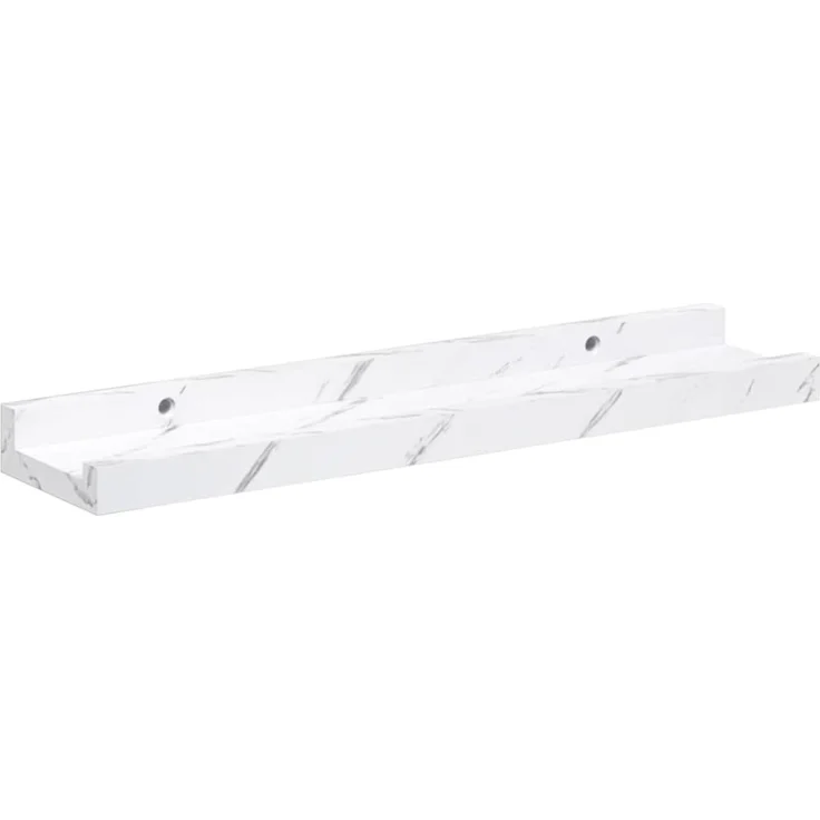 2er-Set Wandregale, Hängeregale Weiß Marmor 40 x 9 x 3 cm Holzwerkstoff de5768 – Bild 6