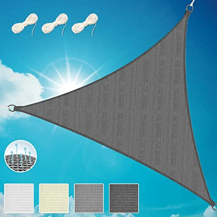 Sol Royal SolVision HS9 - Sonnensegel dreieckig 3,6 x 3,6 x 3,6 m HDPE Atmungsaktiv & UV Schutz Sonnenschutz für Terrasse, Balkon, Pool und Garten – Sonnensegel 360 x 360 x 360 cm Schattennetz Anthrazit – Bild 2