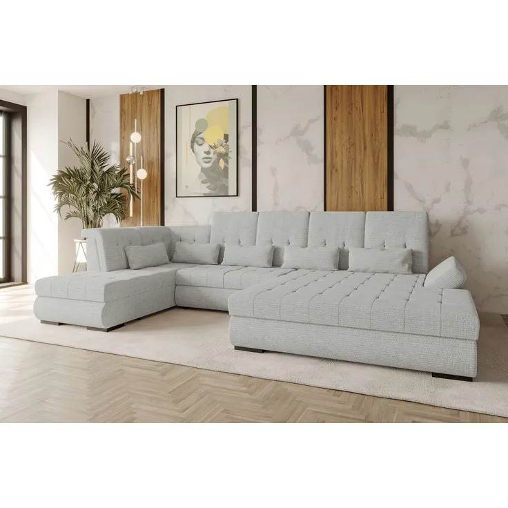 99rooms Felicia Wohnlandschaft Chenille EDEN Silber Rechts