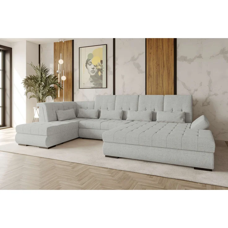 99rooms Felicia Wohnlandschaft Chenille EDEN Silber Rechts – Bild 1
