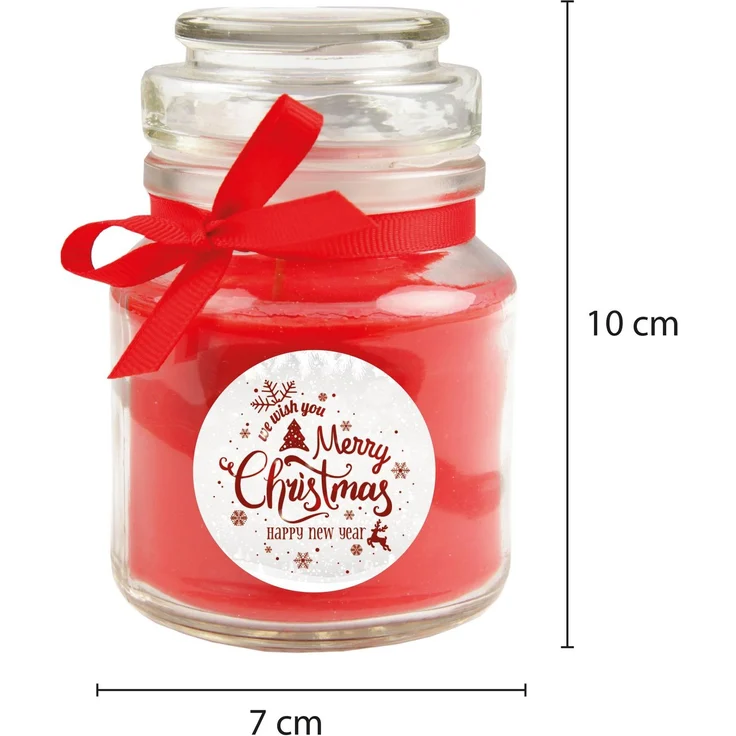 Duftkerze im Glas - Weihnachten Rot - Bonbon 120gr ( 30h ) – Bild 2
