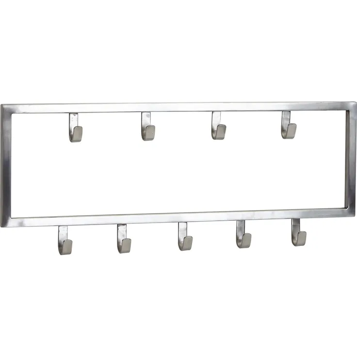 Wandgarderobe Stahl Silber 50x20x4cm Design Hakenleiste Flur