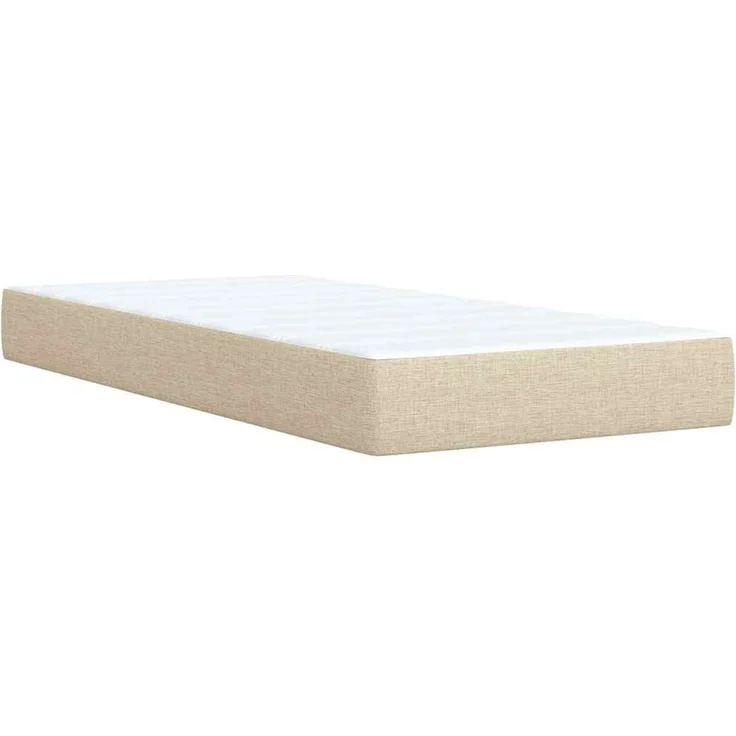 vidaXL Boxspringbett mit Matratze Creme 100x200 cm Stoff 3294286 – Bild 12