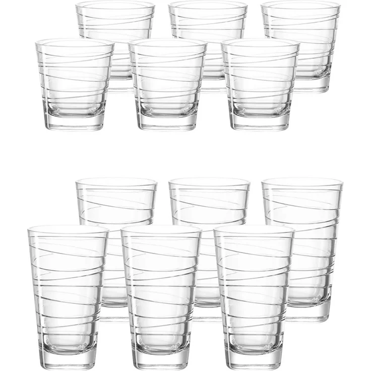 Leonardo 'Vario Struttura' Trinkglas, Kalk-Natron Glas, 280 ml, 12x Trinkglas, Transparent – Bild 1