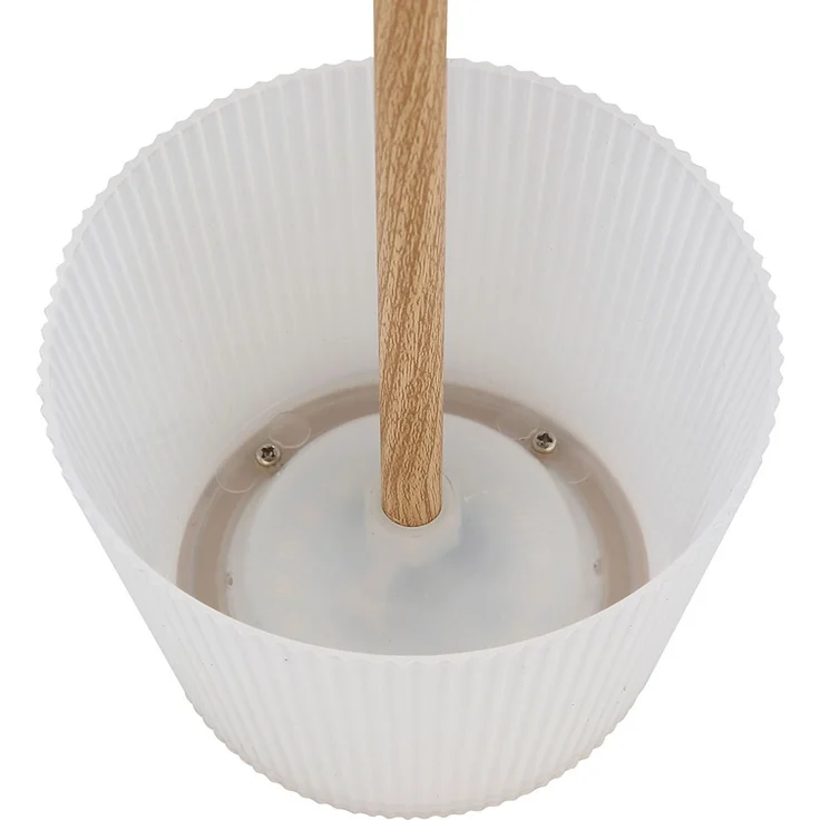 LED Tischleuchte, Touchdimmer, USB Akku, Holzoptik, H 38 cm – Bild 10