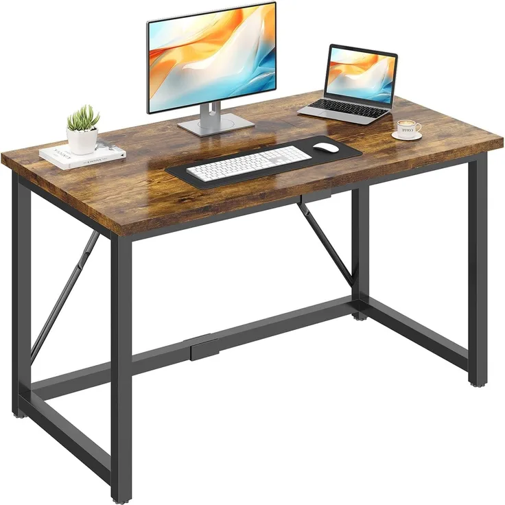 JUMMICO Schreibtisch 120 x 50 x 75 cm, Kleiner Tisch Computertisch Bürotisch für Arbeitszimmer, Computertisch Klein für Home, Office, Braun