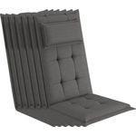 sunnypillow Hochlehnerauflage Gartenstuhlauflagen mit abnehmbarem Kopfpolster 120x50x9 cm, (6 St), Auflage Polsterauflagen UV-Lichtecht