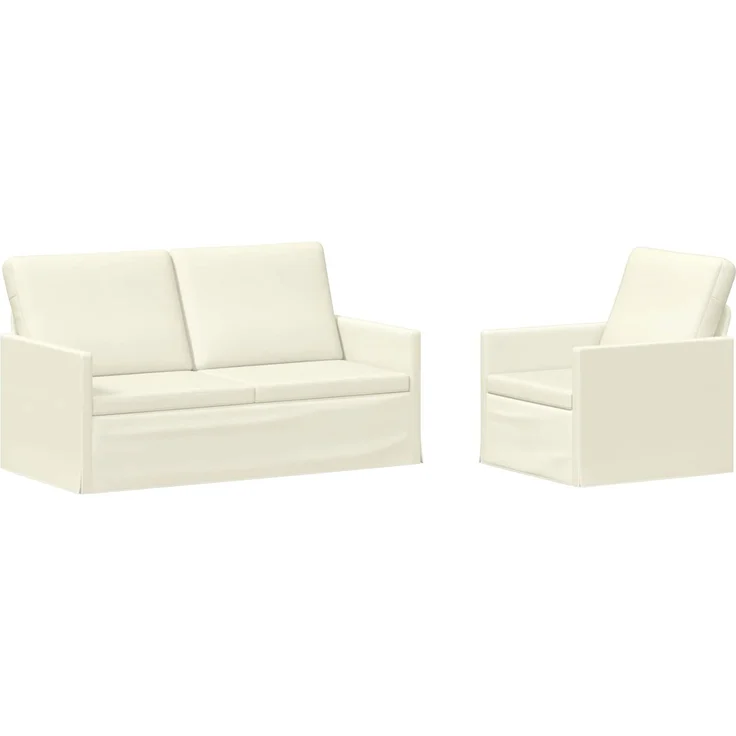 vidaXL Sofa-Set 2 pcs Creme Cordstoff 3433250 – Bild 1