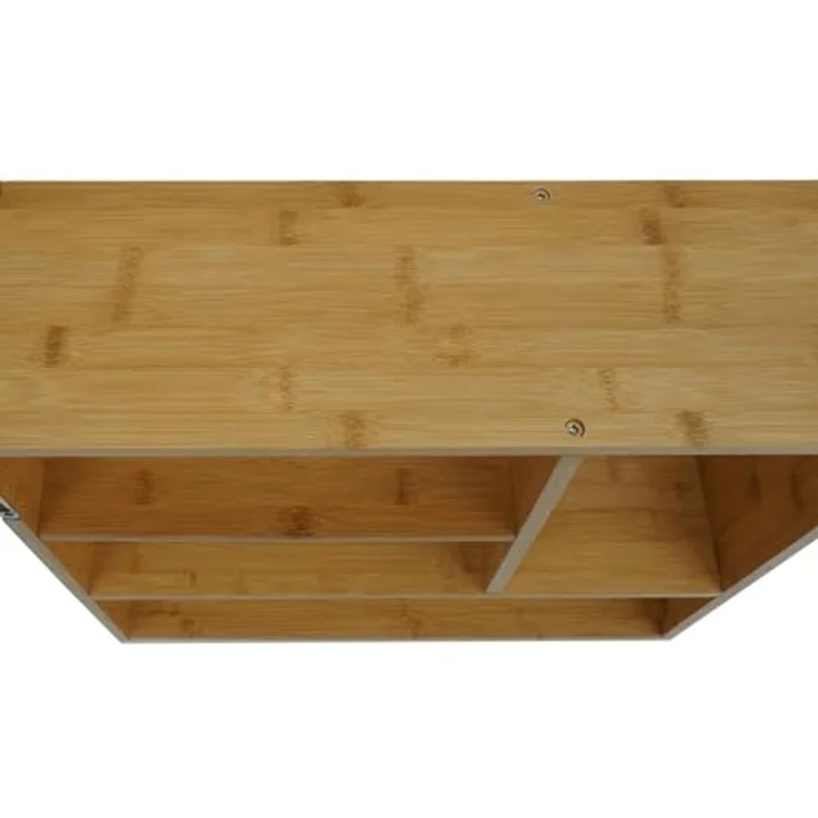 PROREGAL® Wandregal Wandregal 50x50x15cm Hängeregal Schweberegal mit 4 Fächern Bambus – Bild 6