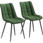 2er-Set Küchenstuhl mit Rückenlehne aus Samt Metallbeine Elif dunkelgrün