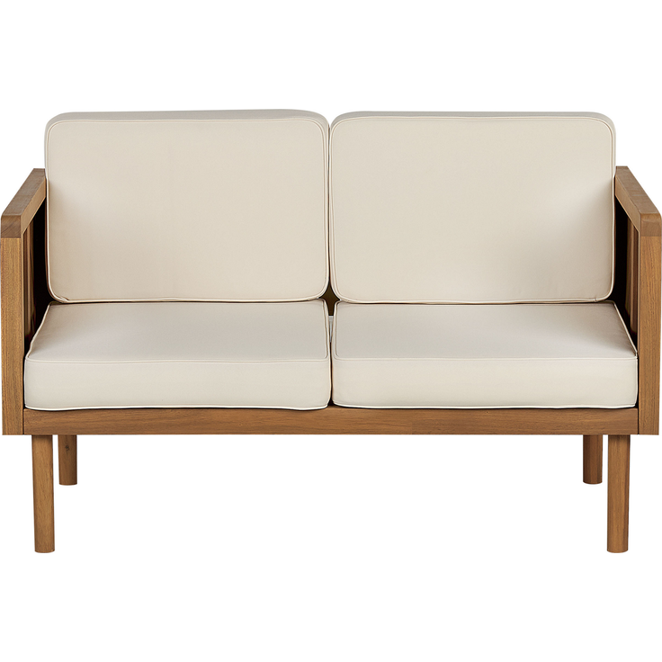 Beliani 'BARATTI' 2 Sitzer Sofa, Akazienholz braun, 122 x 65 x 76 cm