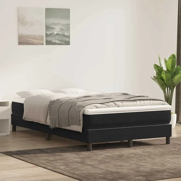 vidaXL Boxspringbett ohne Matratze Schwarz 120x220 cm Samt 3315869 – Bild 1