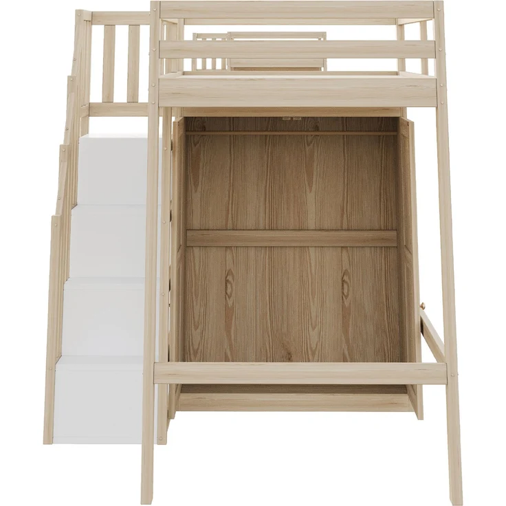 Kindereinzelbett 90×200 cm aus Holz mit hydraulischem Stauraum, grau – Bild 9