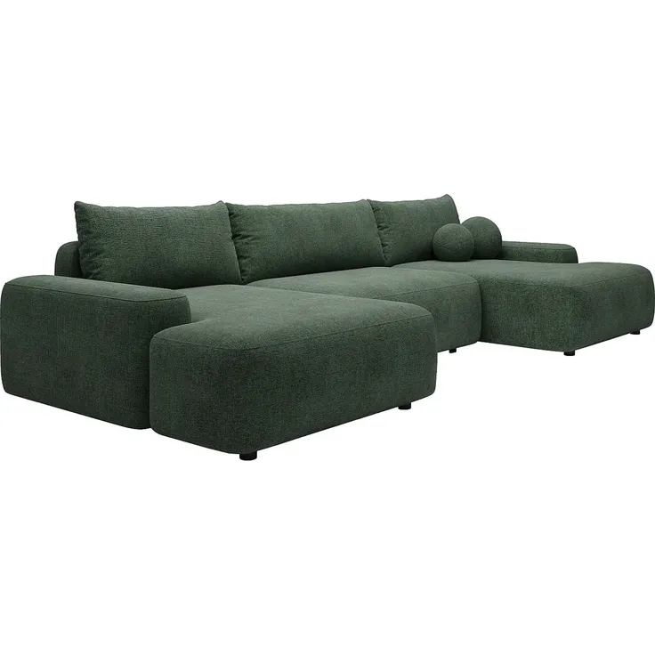 Vente-unique - DAVISO Sofa Stoff Grün - B 163 cm x H 87 cm x L 360 cm – Bild 3