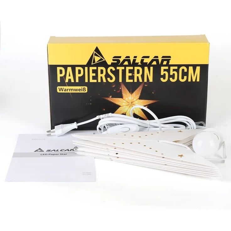 SALCAR 75cm LED Papierstern zum Aufhängen – Bild 8
