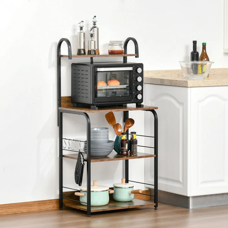 Mikrowellenschrank, 60.0×40.0×125.0cm, Braun rustikal, MELAYR – Bild 3