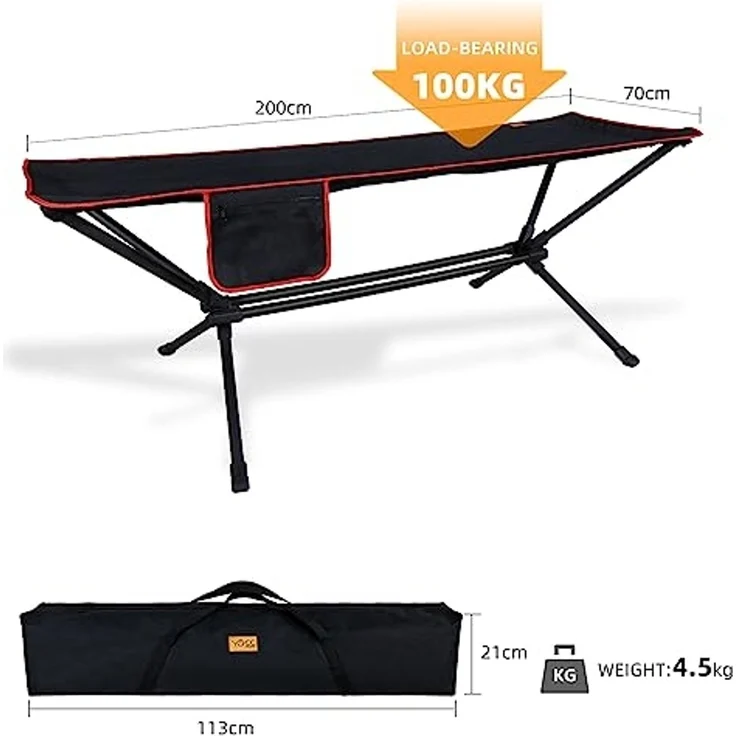 CCLIFE Camping Hängematte mit Gestell Outdoor 4,5kg leicht, 200KG Tragkraft, ultraleichte mit Tragetasche – Bild 2
