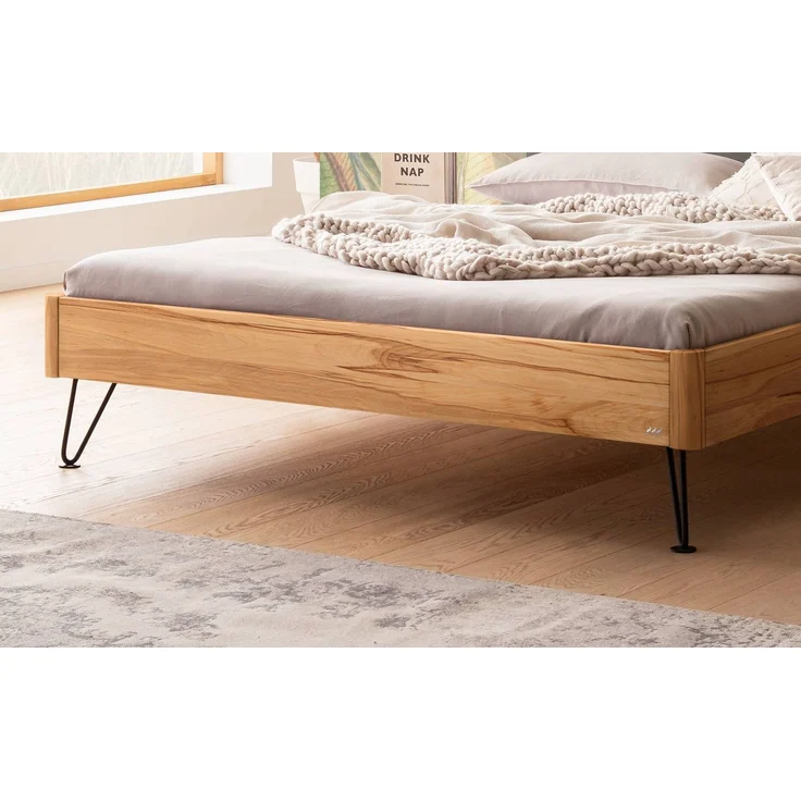 Hasena Massivholzbett Lugano Wildbuche, gepolstert 140x200 cm – Lounge – Bild 4