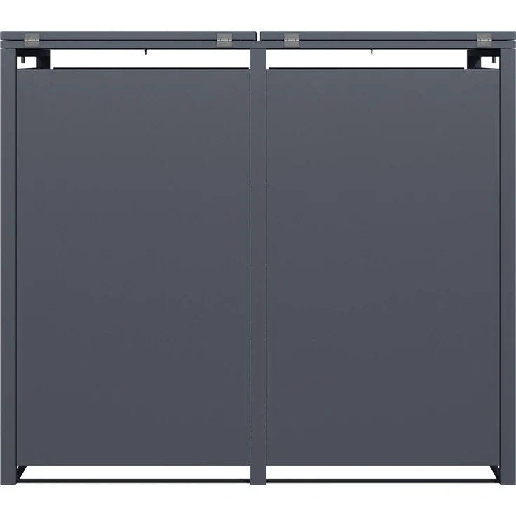 DEGAMO MÜNCHEN Mülltonnenbox 3-er, Stahl verzinkt, anthrazit, 200x80x116cm für 3x Tonnen bis 240 Liter – Bild 5