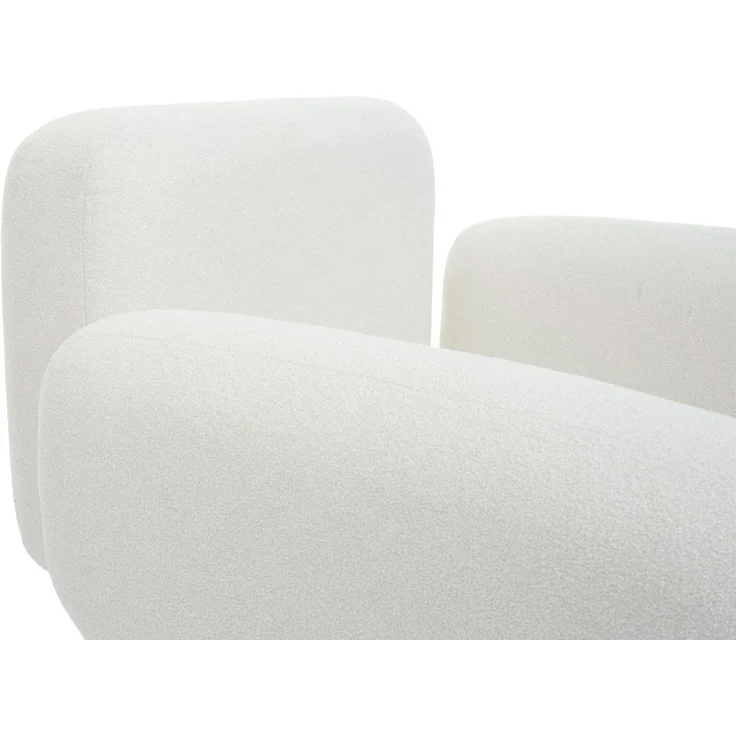 Lounge-Sessel HWC-L83b, Cocktailsessel Polstersessel Sessel, Bouclé Stoff/Textil Metall, creme-weiß – Bild 4