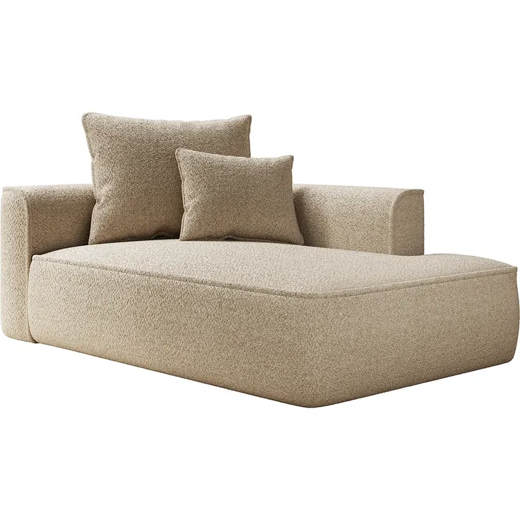 Vente-unique - PINETA - Recamiere ohne Schlaffunktion - Plastik - Kunststoff (PVC) - Taupe - 180 x 115 x 67 cm