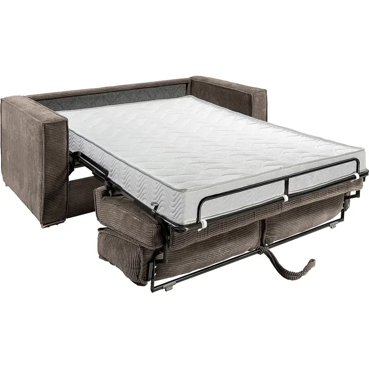 Vente-unique - LORETO Sofa SamtStoff Braun - B 223 cm95 cm x H 90 cm x L 215 cm – Bild 4