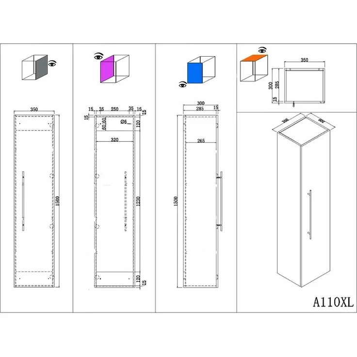 Hochschrank 150 cm eiche hell : Eiche hell – Bild 4