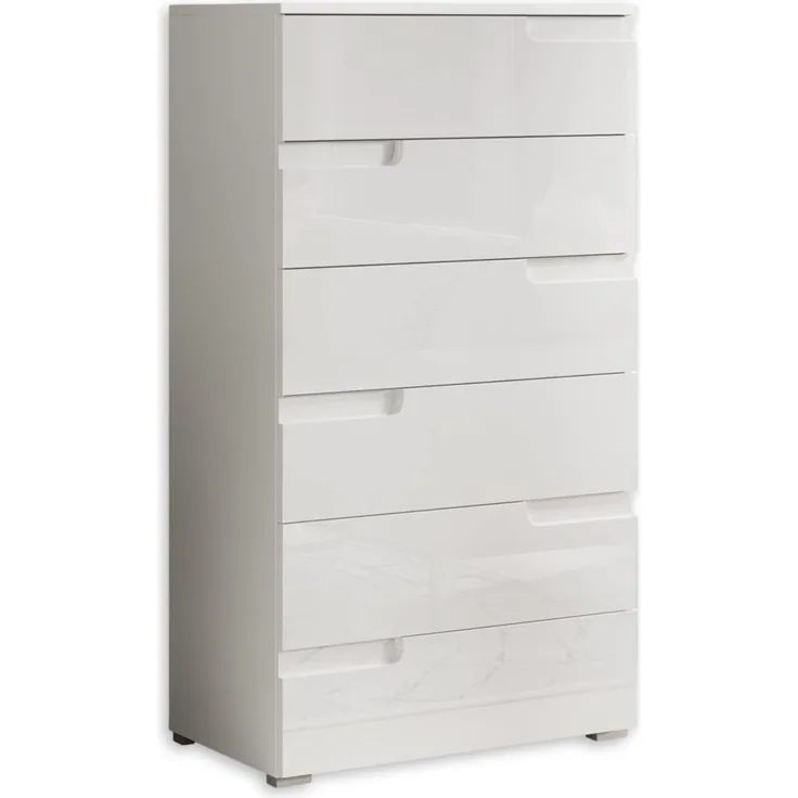 SPICE Kommode in Hochglanz Weiß - Modernes Sideboard mit viel Stauraum für Ihren Wohnbereich - 65 x 119 x 40 cm (B/H/T)