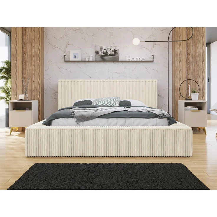 Polsterbett mit bettkasten Gerozza, Stoff: Cord (Top Sztruks 02, 140 x 200 cm) – Bild 3