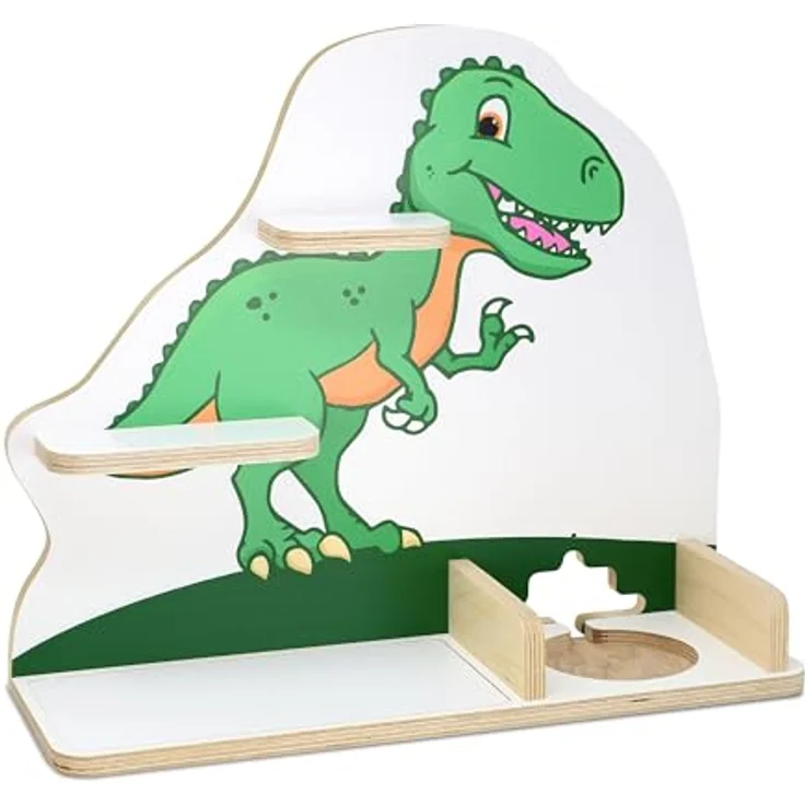 stadtecken Kinder Regal für Musikbox I Geeignet für die Toniebox und ca. 50 Tonies I Perfekte Aufbewahrung für Kinderzimmer I zum Aufstellen oder Aufhängen (T-Rex, Mittel) – Bild 11