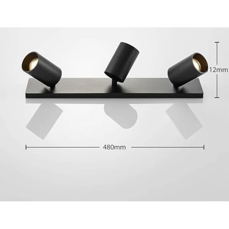 Arcchio Deckenlampe, Deckenspot 3x GU10, 350° drehbar, 90° schwenkbar, Aluminium schwarz, ohne Leuchtmittel – Bild 5