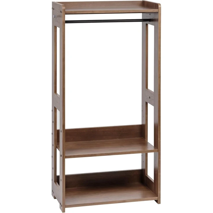 Iris Ohyama, Garderobenständer, Garderobenständer mit Regal für Kinder, Kinderkleiderorganizer,Modular, Zeitgenössisch, Schule, Zimmer, Eingang - Kids Garment Rack - KWR-1 - Braun – Bild 5