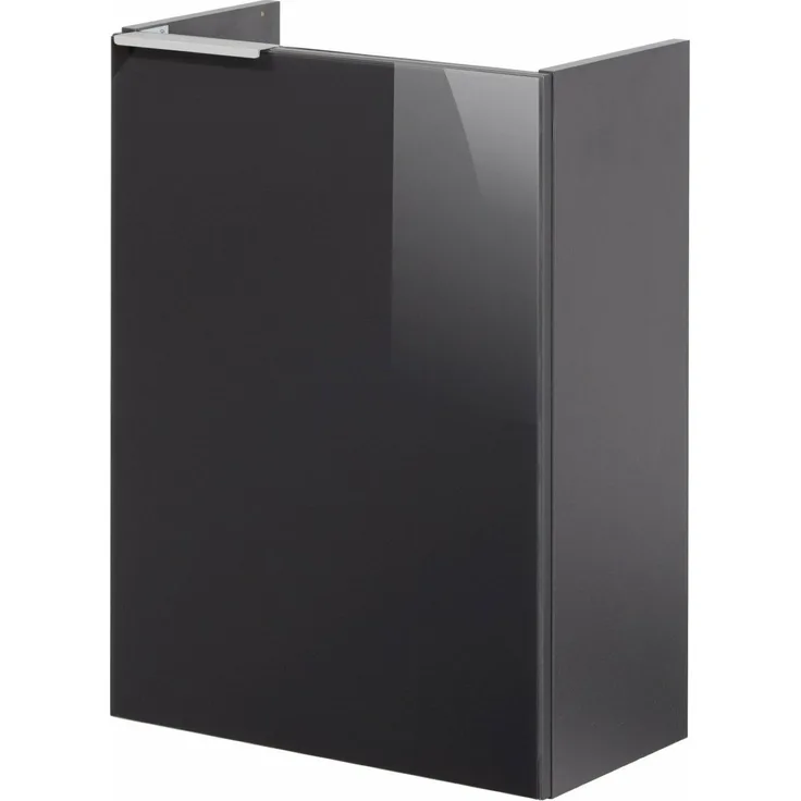 Fackelmann SBC KARA Gäste WC Set 2-teilig 45cm, Anthrazit, rechts, Glas Weiß