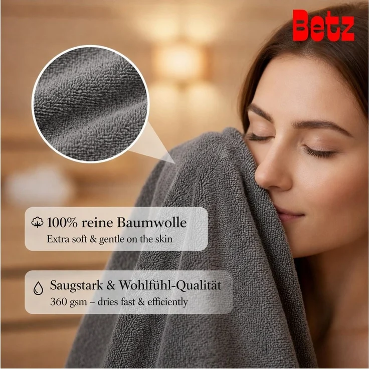 Betz Badetuch groß XXL Berlin Größe 100 x 200 cm Saunatuch, 100% Baumwolle (1 Stück, 1-St), Saunatuch Badetuch Badetücher – Bild 4