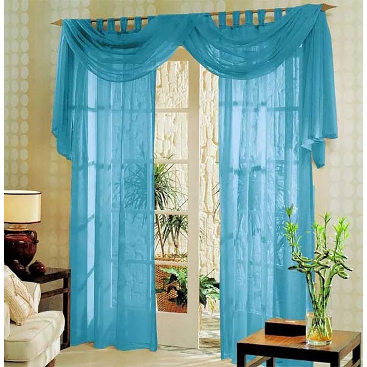 Gardinenbox Gardine (3 St), Schlaufen, transparent, Voile, Voile komplett Gardinen Set 3 teilig – Bild 2